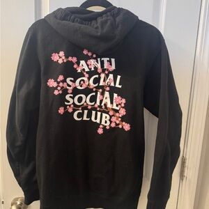 Anti Social Social Club Japanese Blossom Black Zip-Up Hoodie